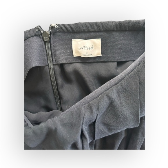 Aritzia Wilfred Pursuit Black Draped Cross-Front Tulip Pencil Skirt - Picture 3 of 5